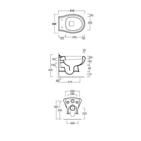 Чаша унитаза подвесная Simas AR 841 bia цвет белый без сиденья безободковая смыв торнадо
